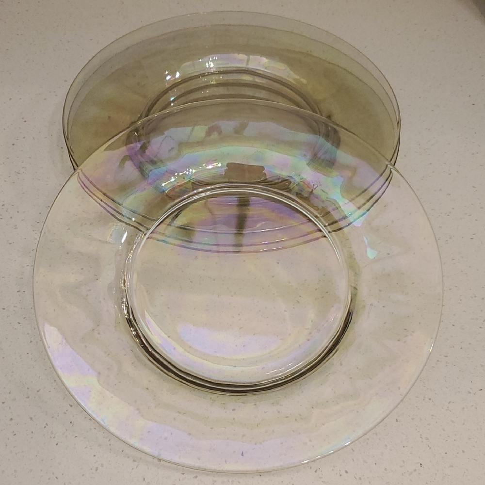 Iridescent Glass Plates Glow